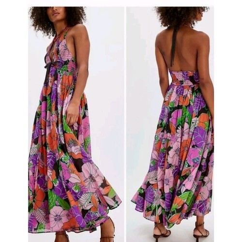 Free People Bayside Blumen Maxikleid Party Kombi Medium neu ohne Etikett $ 168