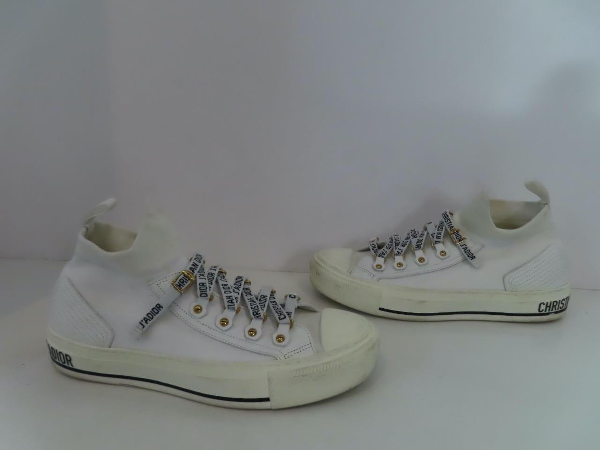 Christian Dior J'ADIOR スニーカー ホワイト Christian Dior White Walk'n' Dior Canvas J'adior Mid Top Sneakers