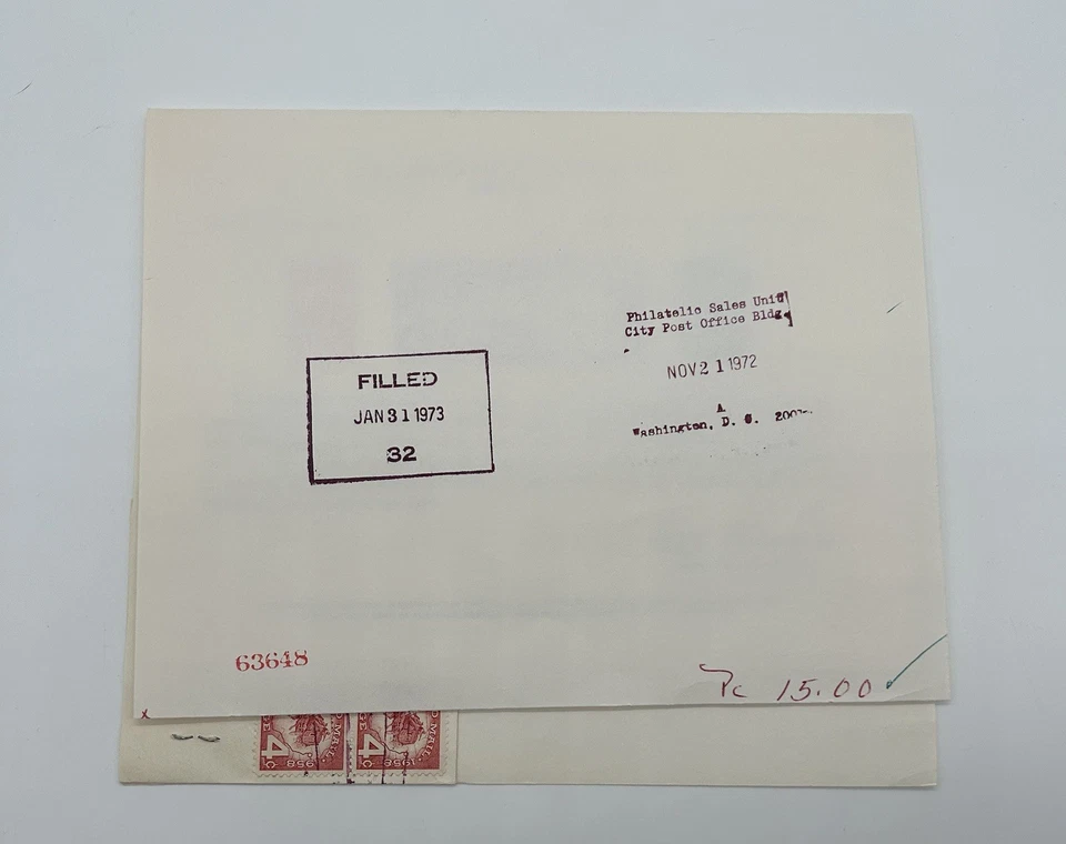 Lot 1972 USPS Philatelic Souvenir Cards National Postal Forum Munich Olympics - Image 2 of 4