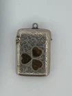 Antique Silver Plated Irish Connemara Marble Inlay Vesta Match Safe Case c1910