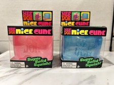 Nee Doh Nice Cube - Super Solid Squish Blue / Pink 2-Pack - Brand New