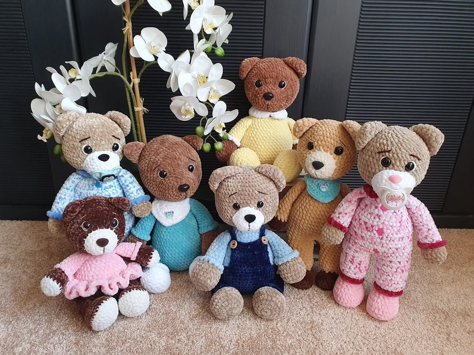 Amigurumi Teddy Bären🐻Kuscheltiere🧸gehäkelt aus Dolphin Baby Chenillewolle