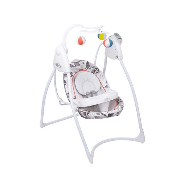 Graco Schaukel Lovin Hug Babyschaukel Kinderschaukel Stofftiere Patchwork Grey
