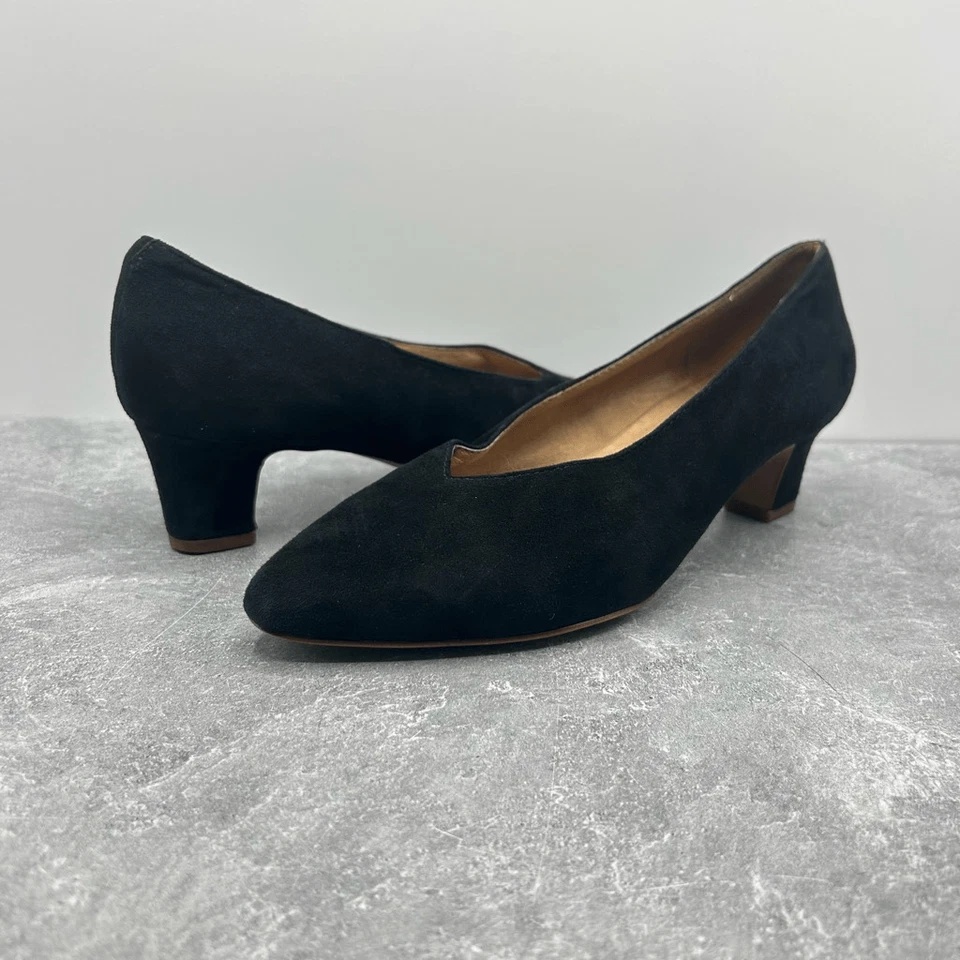 Sandalia Madewell Negra Gamuza Sin Cordones Talla 5.5 Puntera Almendra Trabajo Carrera Foto 2 de 4