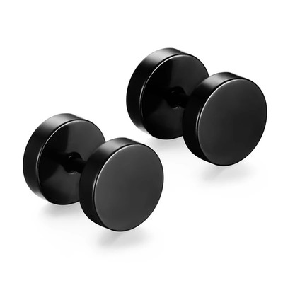 1 /11 Paar Punk Edelstahl Ohrstecker schwarz Ohrringe Set für Herren Damen 