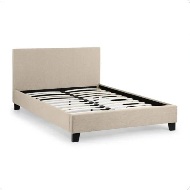 Julian Bowen Rialto 150cm Fabric Bed Frame-Oatmeal (Cream) - Image 3 of 4