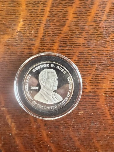 Silver One Ounce Al Gore One Side George Bush One Side One Ounce Tested Silver