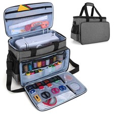 LUXJA Sewing Machine Carrying Bag with Removable Tote, Gray