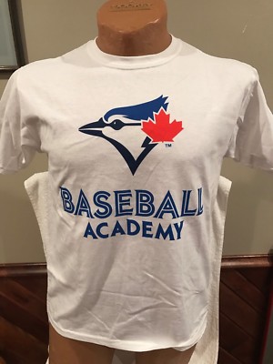 SWEET Toronto Blue Jays baseball Academy Youth Sz XL White Cotton T-Shirt, NEW!