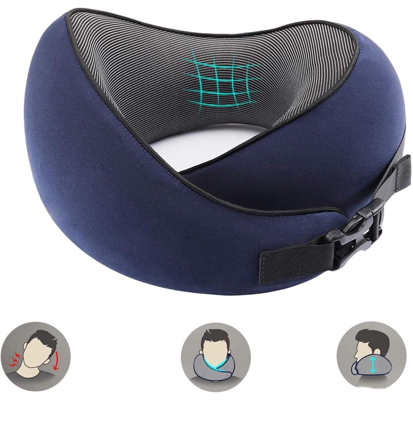 100 Pure Memory Foam Soft Neck Travel Pillow 3D Eye Mask Ear Plugs