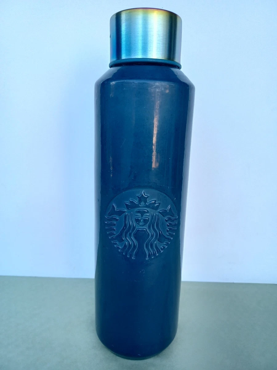 Starbucks Blue Recycled Glass Water Bottle Cup 22 oz Tumbler With