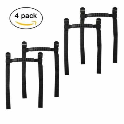 4Pcs Black Roll Bar Grab Grip Handle for Jeep Wrangler CJ YJ TJ JK JL 1955-2026