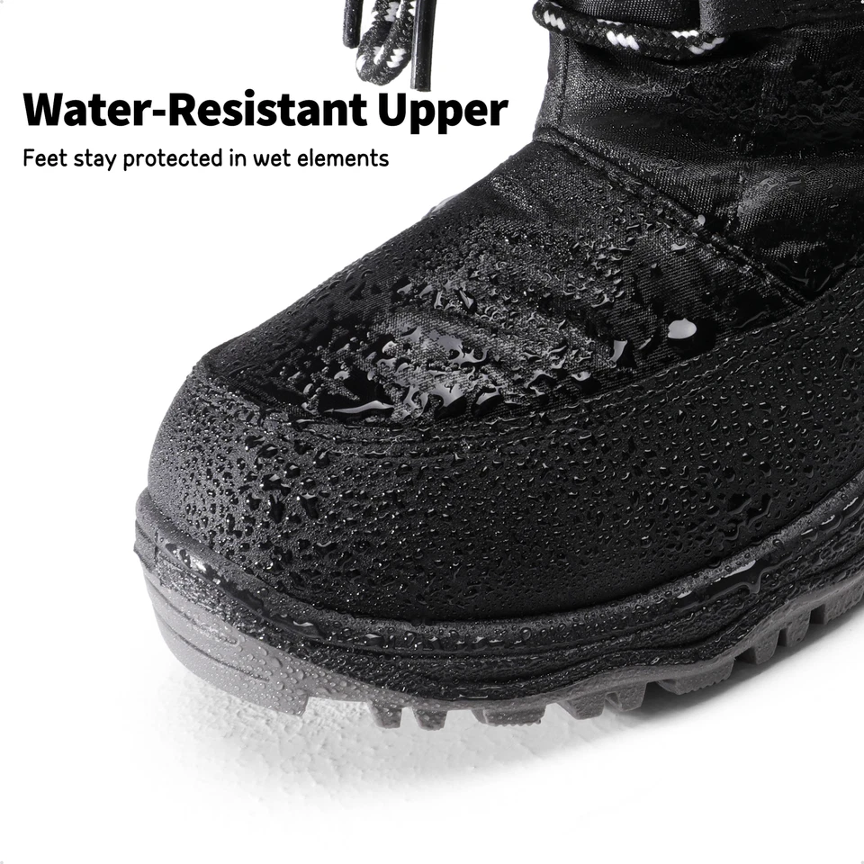 Niños Niños Niñas Botas de Nieve Media Pantorrilla Impermeables Cremallera Invierno Cálidas Forradas Botas de Esquí Foto 4 de 4