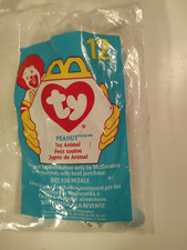 Ty Teenie Beanie Baby Peanut The Elephant 12 McDonalds Happy Meal Toy - 1998