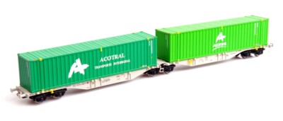 Mehano HO 58966 Containerwagen Sggmrss'90 AAE, Ep.VI, Acotrail  NEU sehr selten