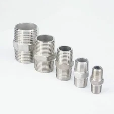 1/8" - 2" BSP Male Hex Nipple 304 Stainless Steel Pipe Fitting Connector Coupler