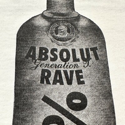 90s Absolut Rave dnb trip hop techno jungle rap hip hop DJ vtg parody T-shirt XL