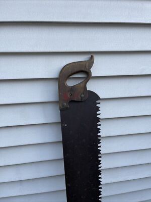 Vintage warranted Superior 2 Man Crosscut Saw 54” Blade Tree