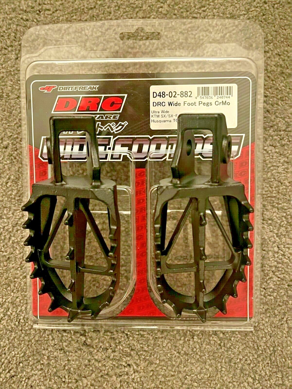 KTM  SX 250   HUSQVARNA TC 250  2017-2022  DRC ULTRA WIDE  FOOT RESTS PEGS