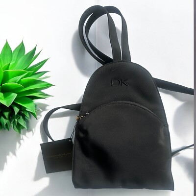 Donna Karan (DK) small  Black Nylon Backpack With Outside Mesh Zip Pouch