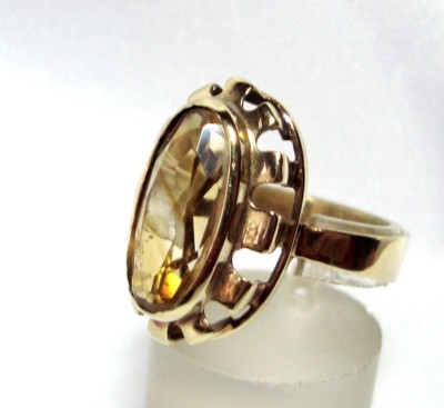 älterer Citrin Ring 585 Gold Goldring Fingerring / BQ 104