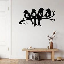 Love Birds Metal Wall Art, Metal Wall Decor, Home Decor, Wall Hangings,