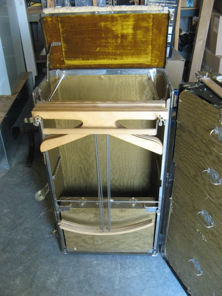 DE COLECCIÓN 1920-1949 HARTMAN GIBRALTARIIZE ARMARIO BARCO/TREN MALETERO DE VIAJE Foto 4 de 4