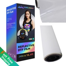 QOMOLANGMA 24in x 16.4ft Reflective DTF Transfer Film Roll, Cold Peel USA