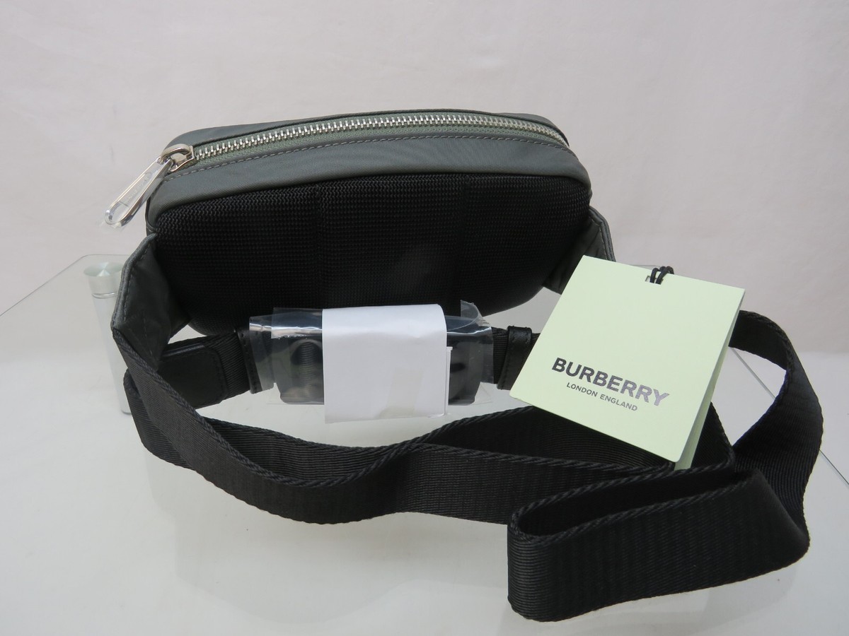$760 BURBERRY CANNON CHARCOAL GRAY NYLON BLACK LOGO ZIP $760 BURBERRY CANNON CHARCOAL GRAY NYLON BLACK LOGO ZIP