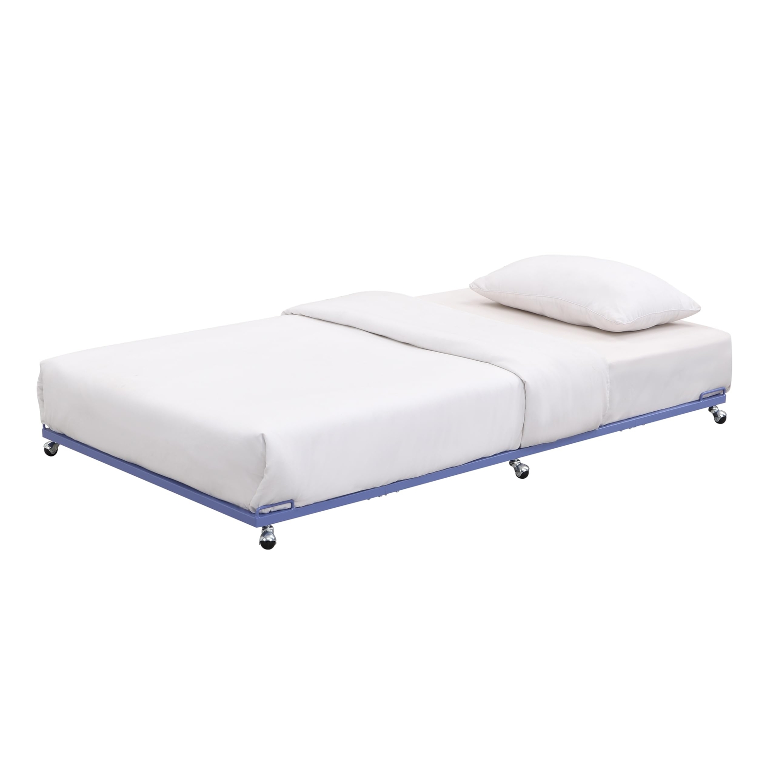 Kings Brand Furniture Twin Size Metal Trundle - Roll Out Bed Frame (Lavender)