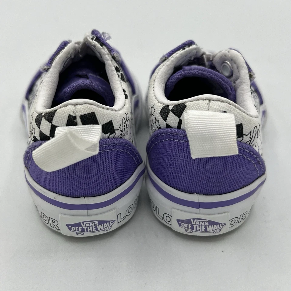 Vans Classic Slip On Color Me Baby Girls Sz 3 Purple Dogs Cats Shoes Sneakers - Image 4 of 4
