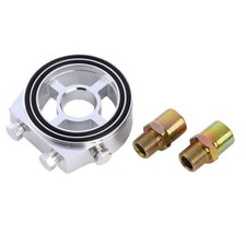 Car Oil Filter Temp Pressure Cooler Gauge Sandwich Plate Adapter Sensor Kit