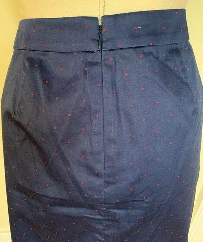 J. Crew Navy Red Polka Dot 6 'The Pencil Skirt' NWT Factory - Picture 5 of 8