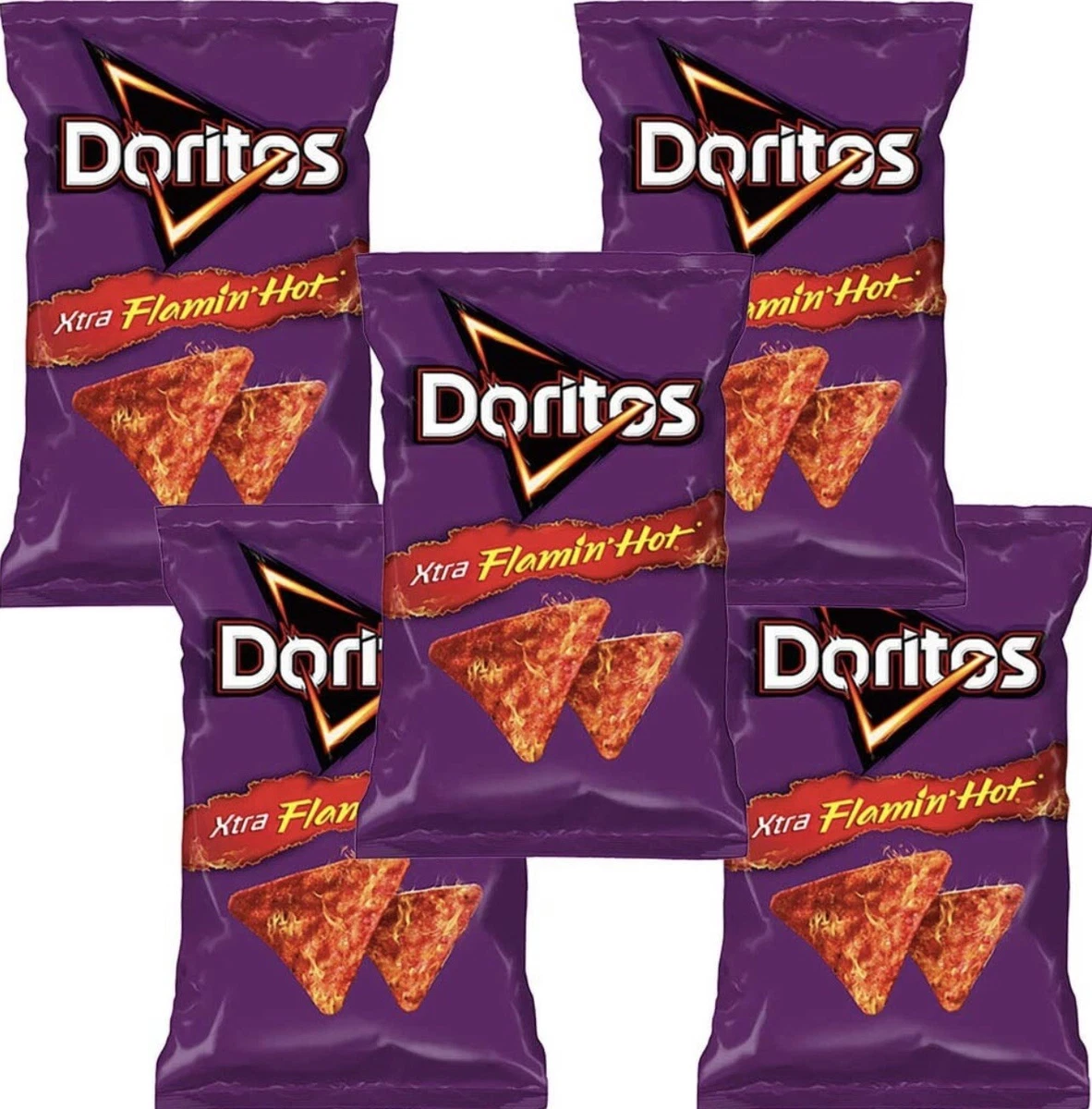 Sabritas DORITOS EXTRA FLAMIN HOT 62g Box With 5 bags papas snacks