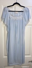 Vintage CARRIEGE COURT SEARS Medium Light Blue Sheer Nylon Womens Nightgown