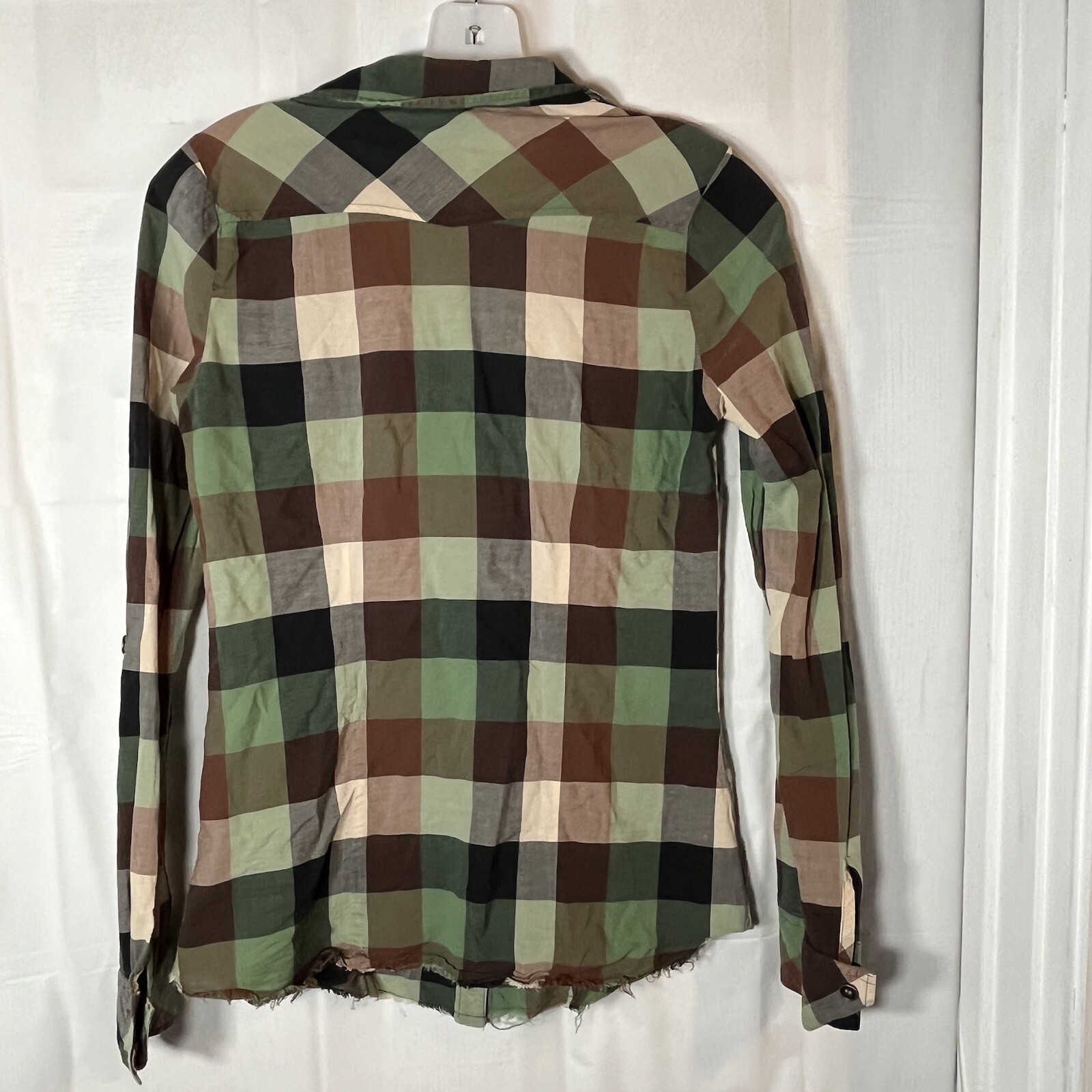 Daytrip Patchwork Plaid Button Down Top Womens Si… - image 2