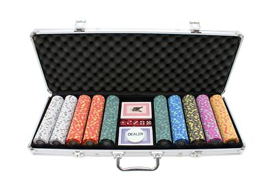 Versa Games 500 Piece Crown Casino 13.5g Clay Poker Chips Casino