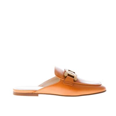TOD'S Damen Schuhe Sabot Low Leder Leder mit Metallkette Gold