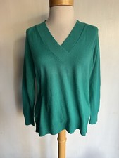 MERVYN'S FOR HER Official Women's Vintage 80s Green V-Neck Sweater Size Large
