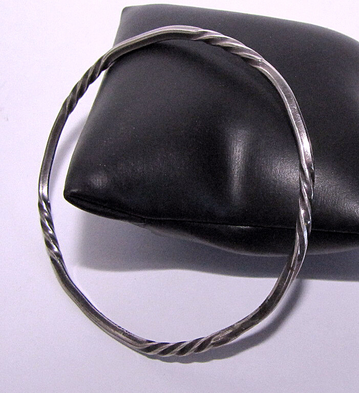 Sterling Bangle Bracelet 925 Solid Silver Twisted… - image 4