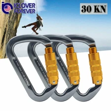 30KN Auto Locking Carabiner Clip Aluminum Twist Lock Hook for Climbing Rock