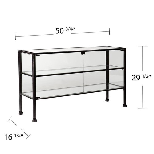 SEI Furniture Terrarium Display Console Table in Black - Picture 7 of 7