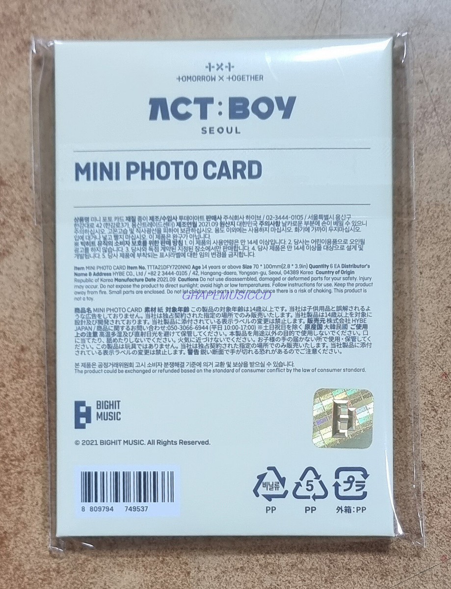 TXT ACT:BOY ACT BOY LIVE OFFICIAL GOODS MINI PHOTO CARD PHOTOCARD