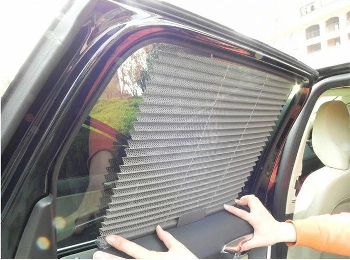 Automatic Retractable Side Window Car Curtain Sun-shading Curtain Blinds  Gray