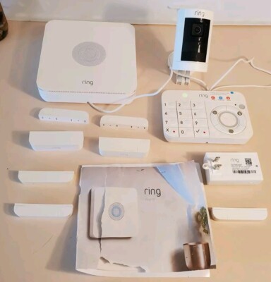 RING HOME SECURITY LOT of 12 Bundle Base Station, Alarm Keypad, Stick Up Camera+