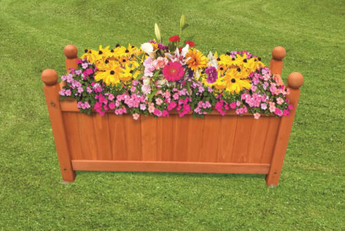 Holz Gartenpflanzgefäße Outdoor Pflanzen Blumen Topf quadratisch rechteckig Display - Bild 4 von 7