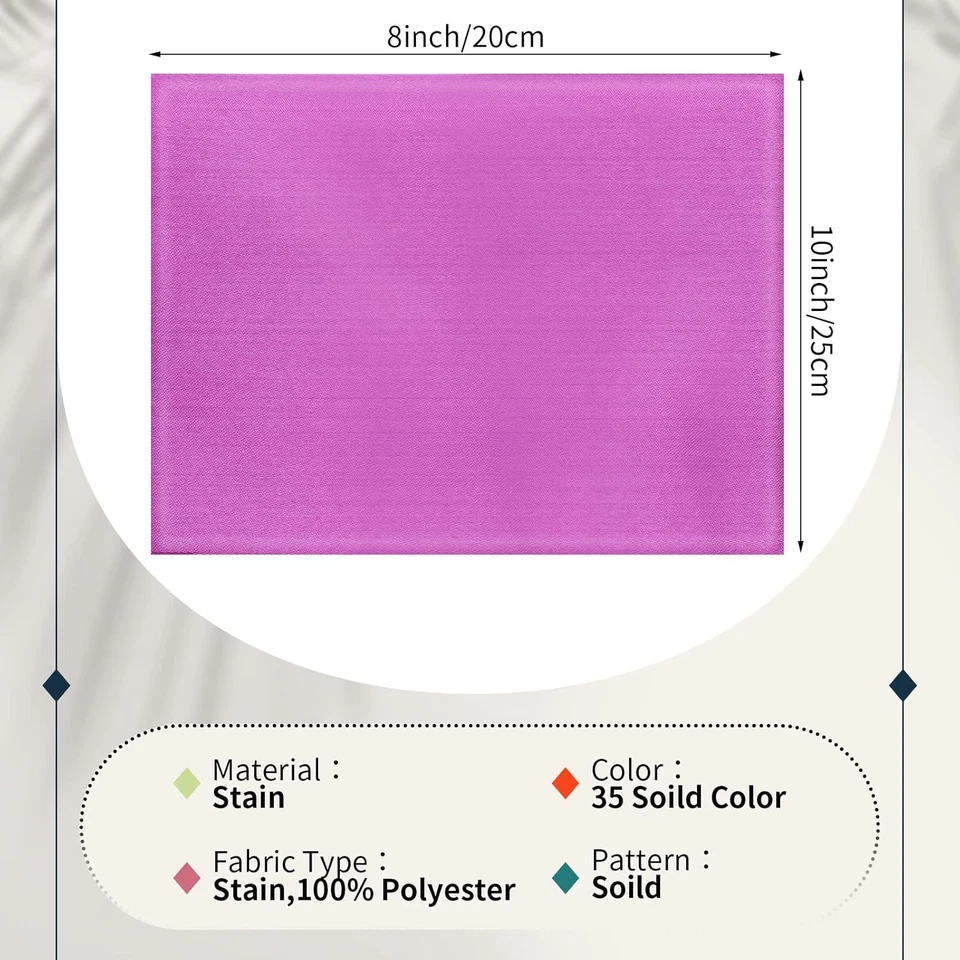 35 Pcs Satin Fat Quarter 35 Solid Color Silky Satin Patchwork Fabric for Bundle - Image 2 of 4