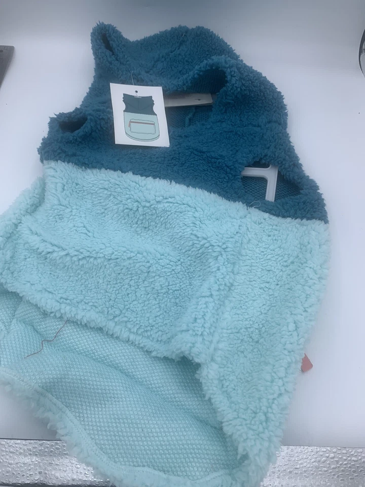 Justice Hoodie  Pets Tie Dye Sherpa Sweater Dog Clothes Zippered Pocket Medium - Image 2 of 3