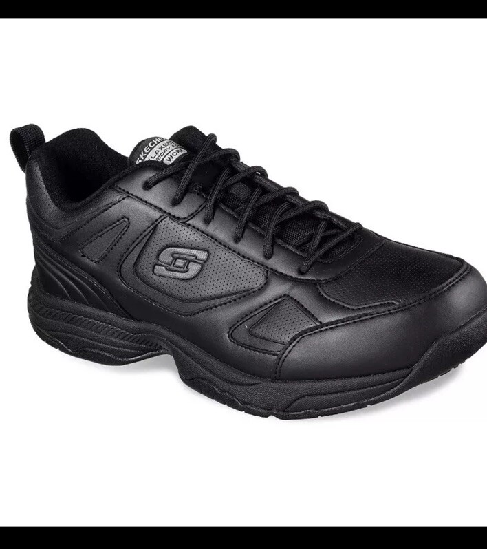 Skechers Work Relaxed Fit Dighton SR Men's Shoes Black Full Size US FREE SHIP