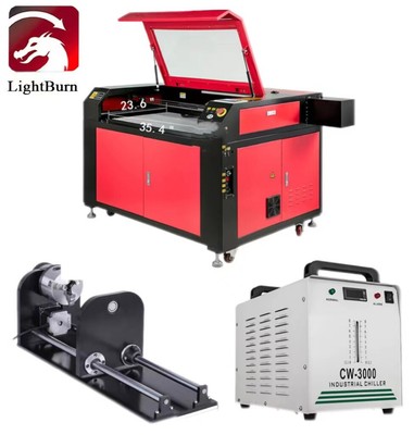VEVOR CO2 100W Laser Engraver w/Water Chiller Digital Control For Wood 600X900mm